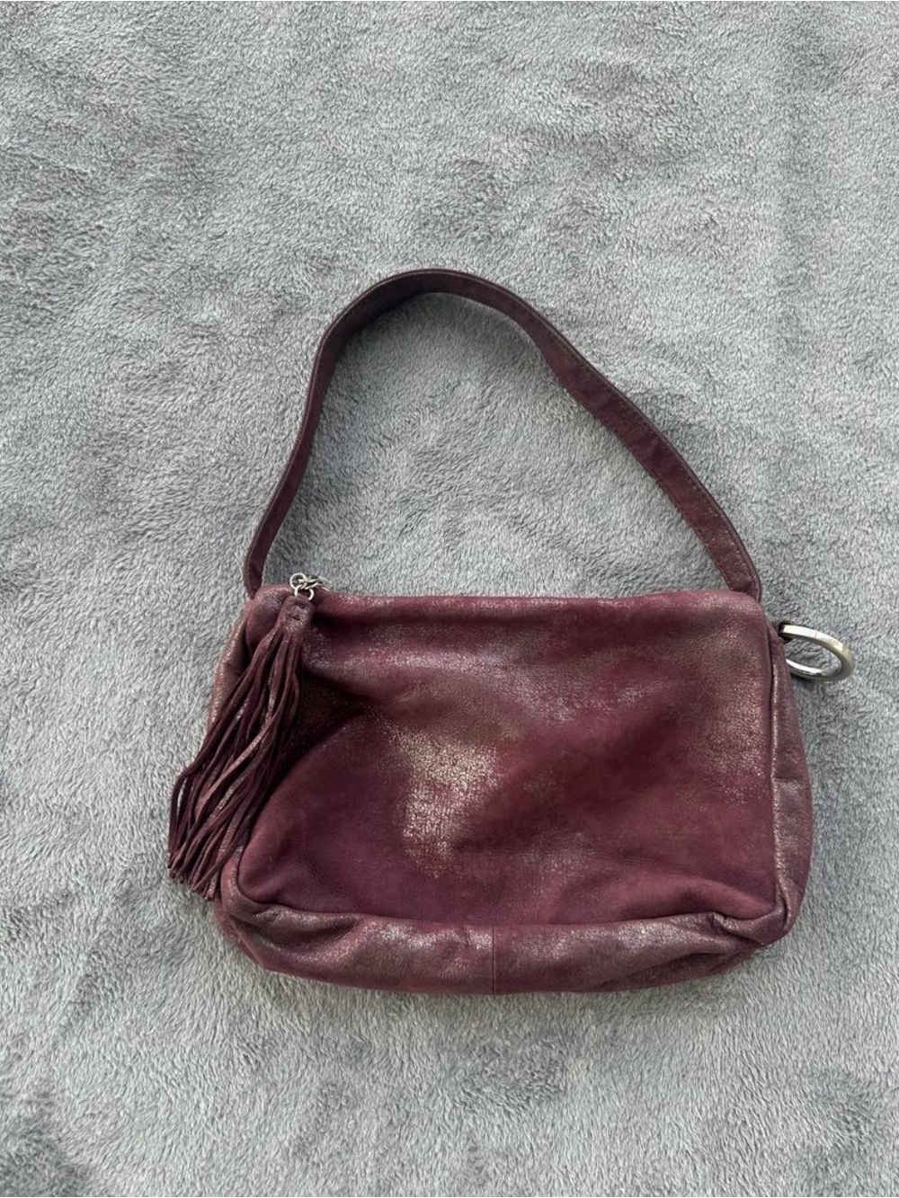 Hobo Brand International Plum Leather
Shoulder Bag Hobo Purse Tassel Pull